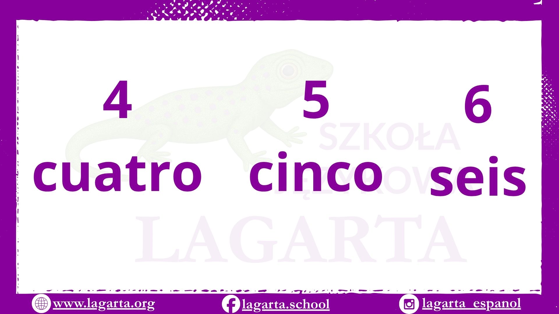 Liczby od 4 do 6 po hiszpańsku