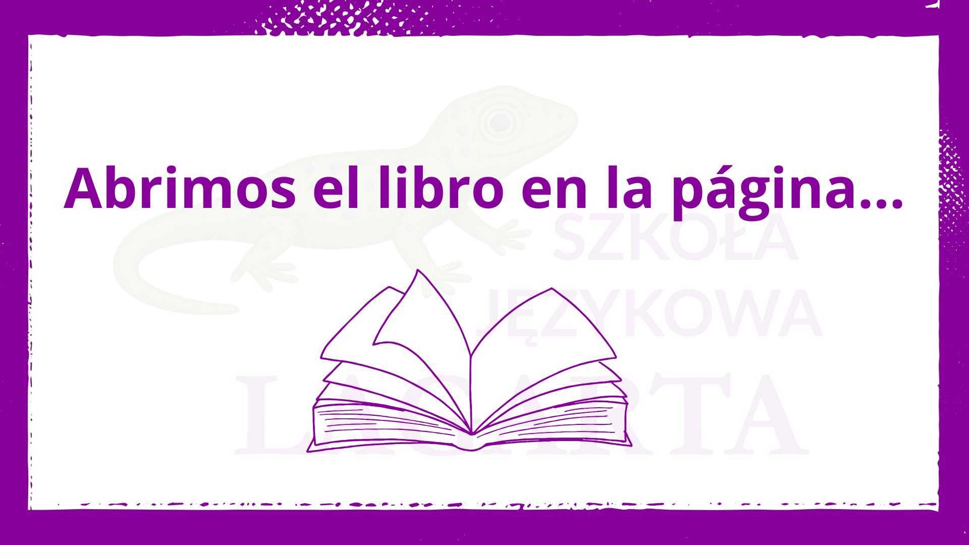 Zwrot Abrimos el libro en la página… – polecenie na lekcji